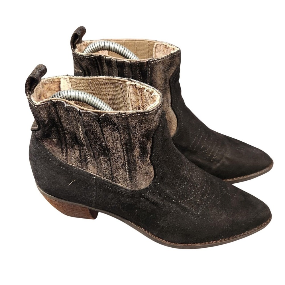 Band Of Gypsies Borderline Boots Womens Size 8 Black Faux Suede Ankle Booties - Picture 3 of 9